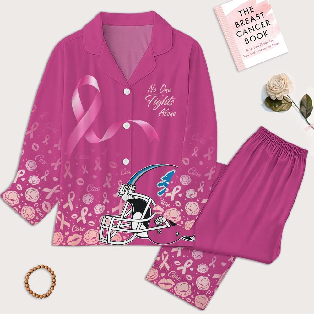 DL Premium NFL Breast Cancer October Button Pajamas Set DDT NTL