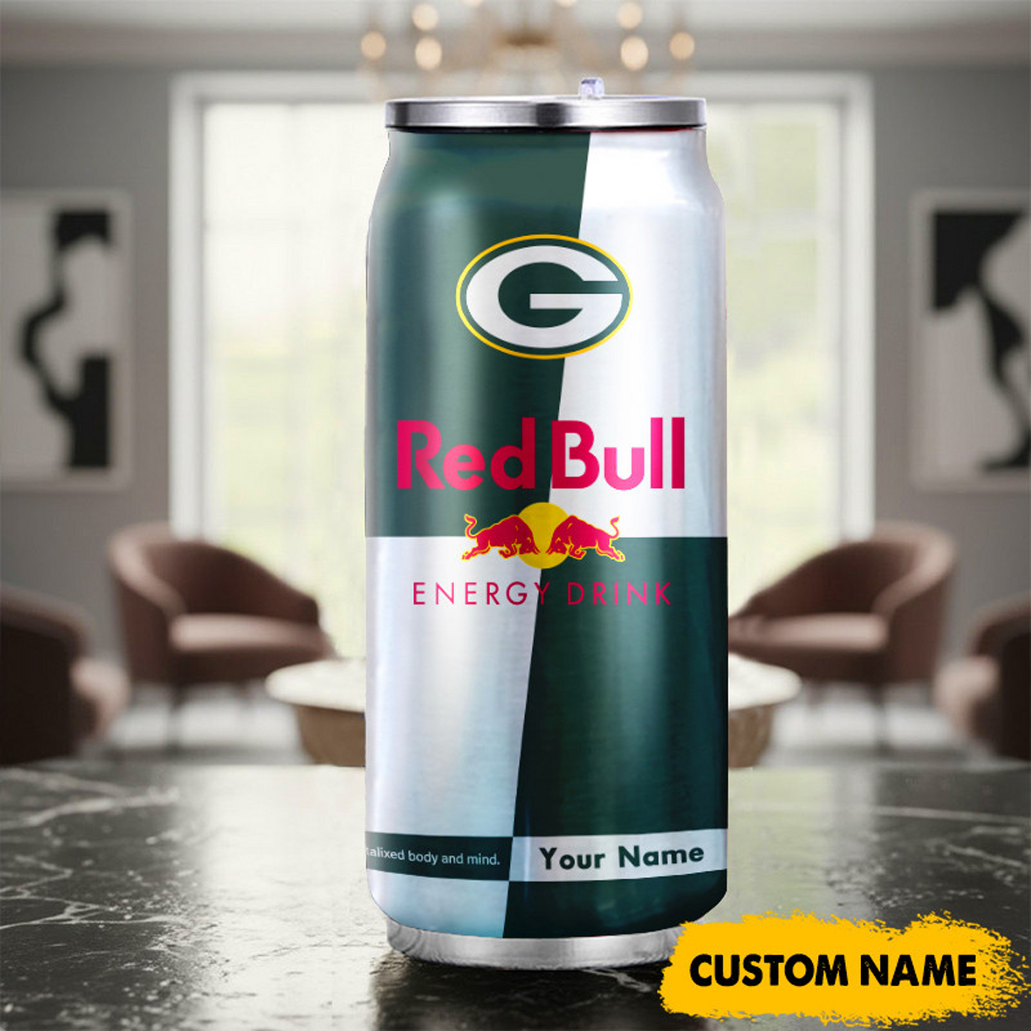 GB x NFL Mix RedB Drink Can Tumbler Custom Any Name DATND TANTD