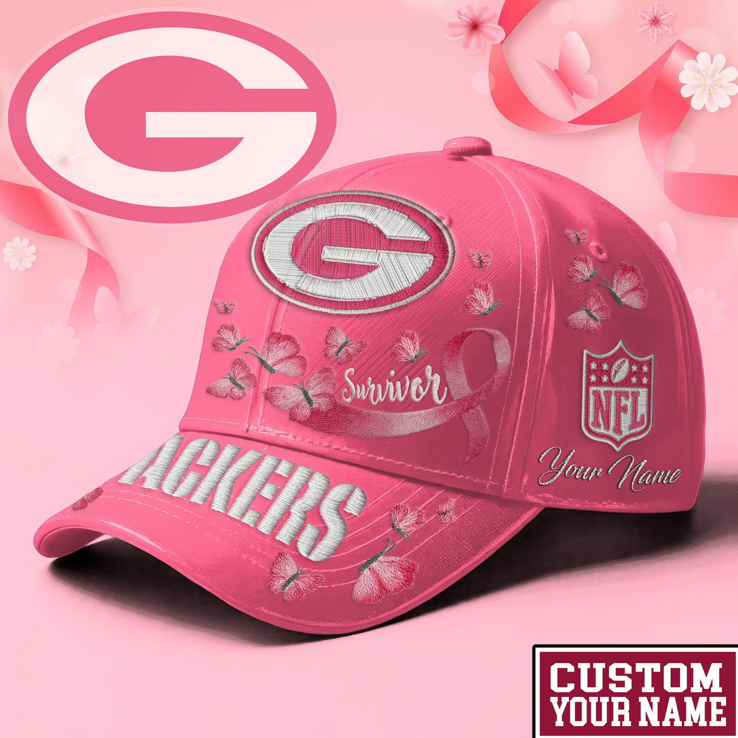 GB x NFL Premium Classic Cap Breast Cancer Survivor