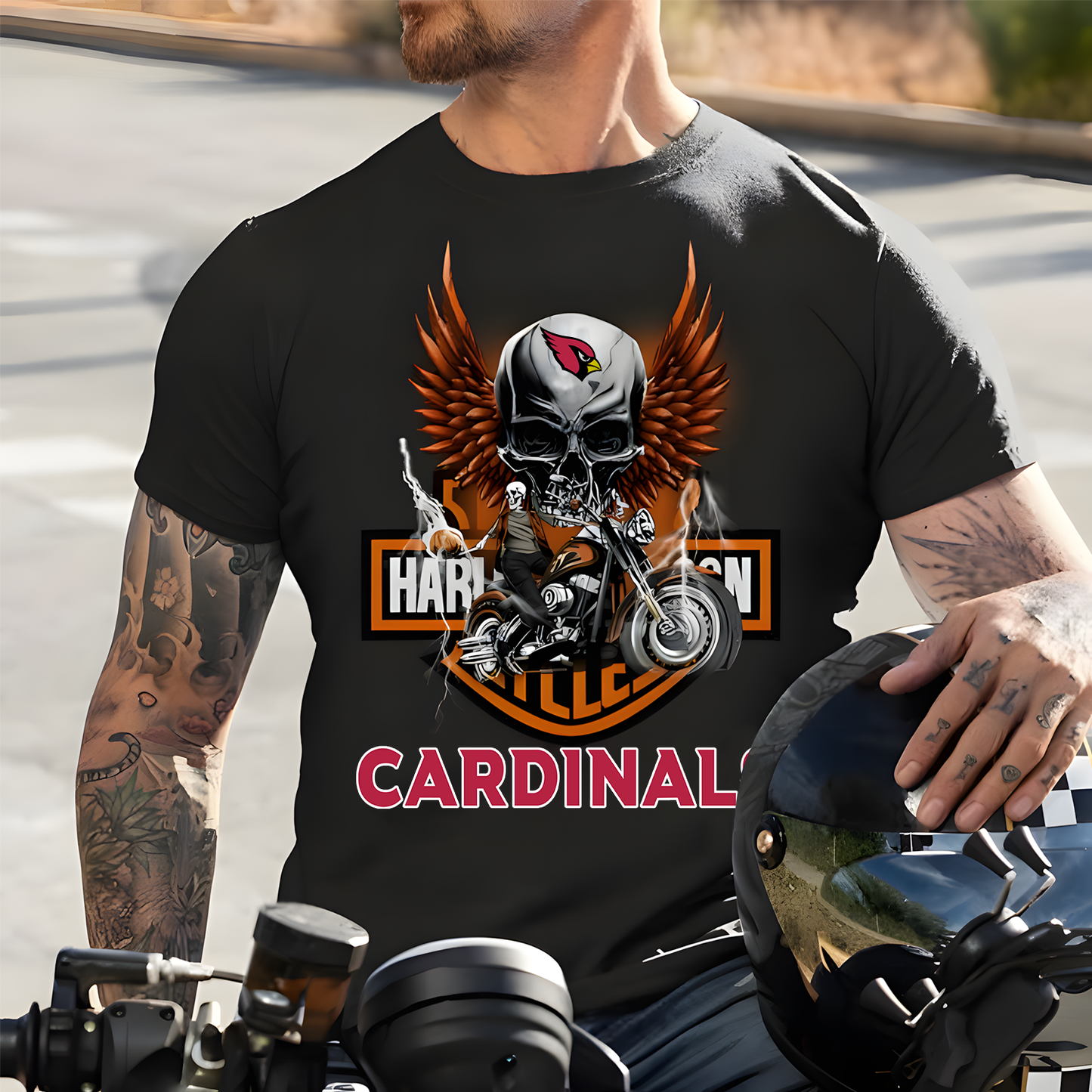 Harley x ARI NFL Biker Spirit 2D Shirt DatND ThuongNH