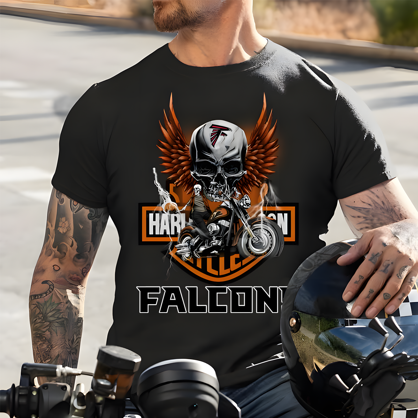 Harley x ATL NFL Biker Spirit 2D Shirt DatND ThuongNH