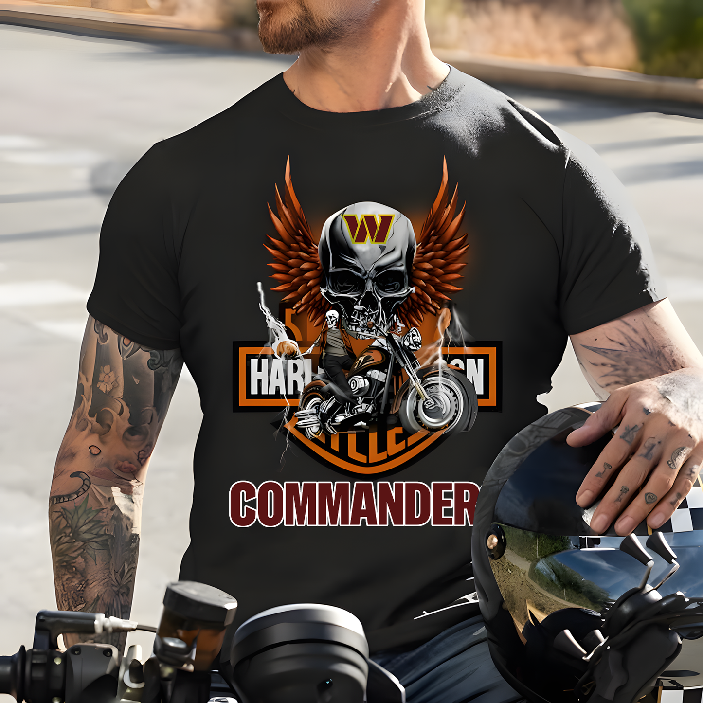 Harley x WAS NFL Biker Spirit 2D Shirt DatND ThuongNH