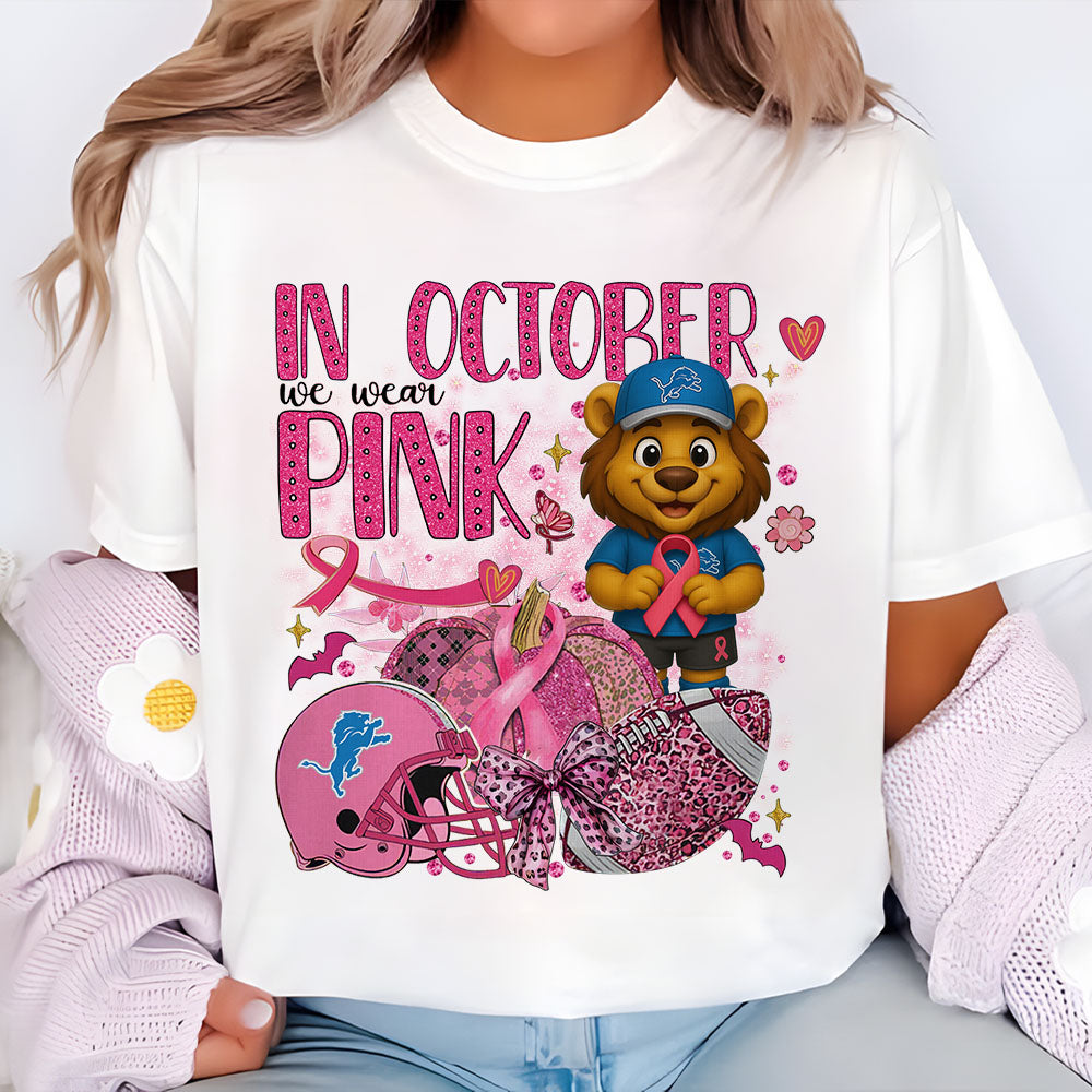 In October We Are Pink NFL DET 2D Shirt DatND DVT