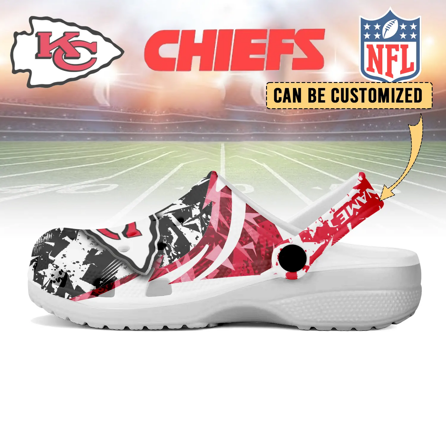 KC x NFL Crocs Crocband Clogs Shoes DatND DVT