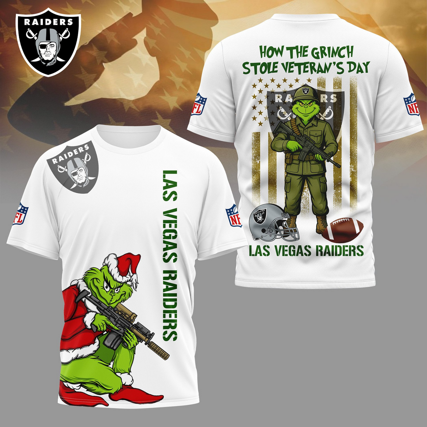 LVR Premium NFL The Grinch Salute Veterans DDT CTND