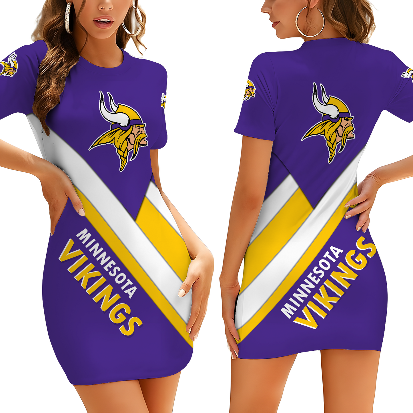 MIN X NFL Short Sleeve Bodycon Mini Dress DATND THUONGNH