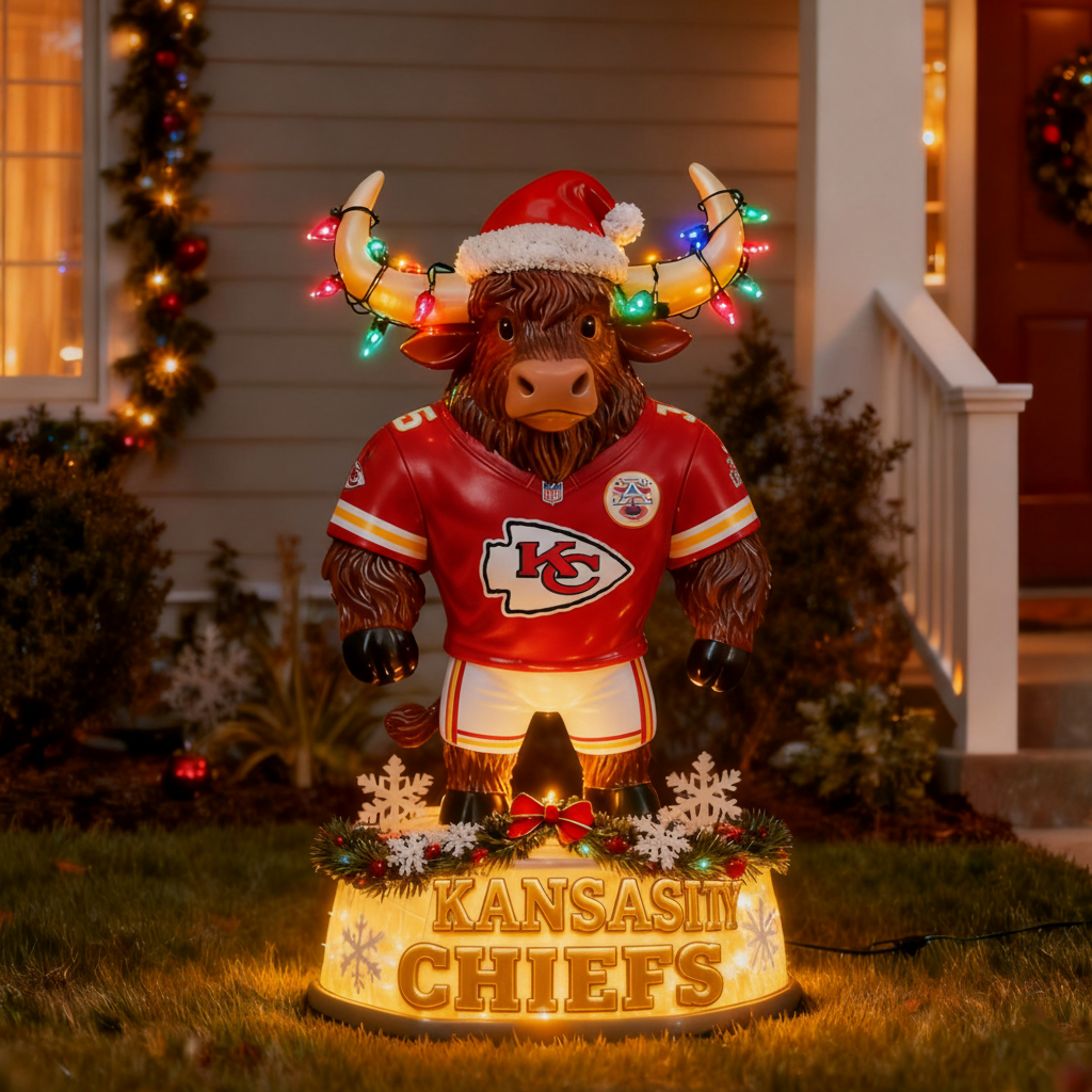 NFL x KC Spirit Yak Christmas LED Statue V1 NAK