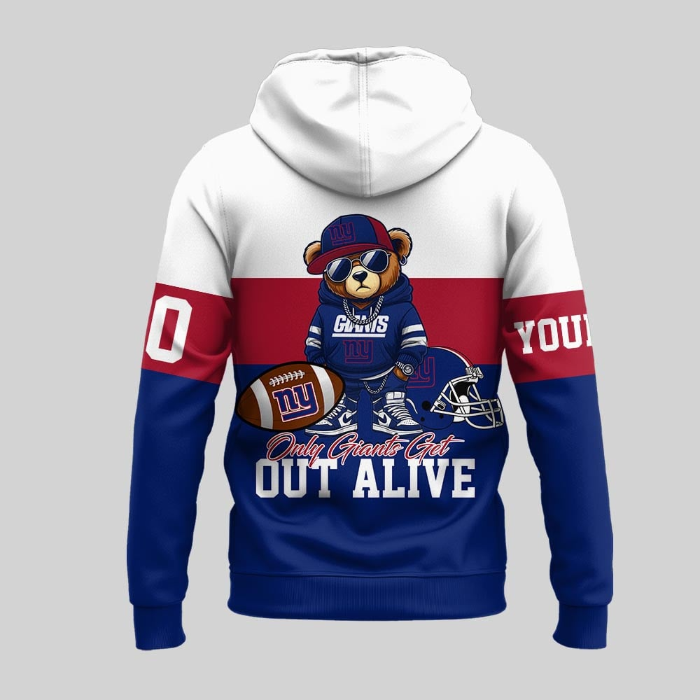 NYG Premium NFL Customizable Teddy Bear Hoodie DDT HLPHUONG