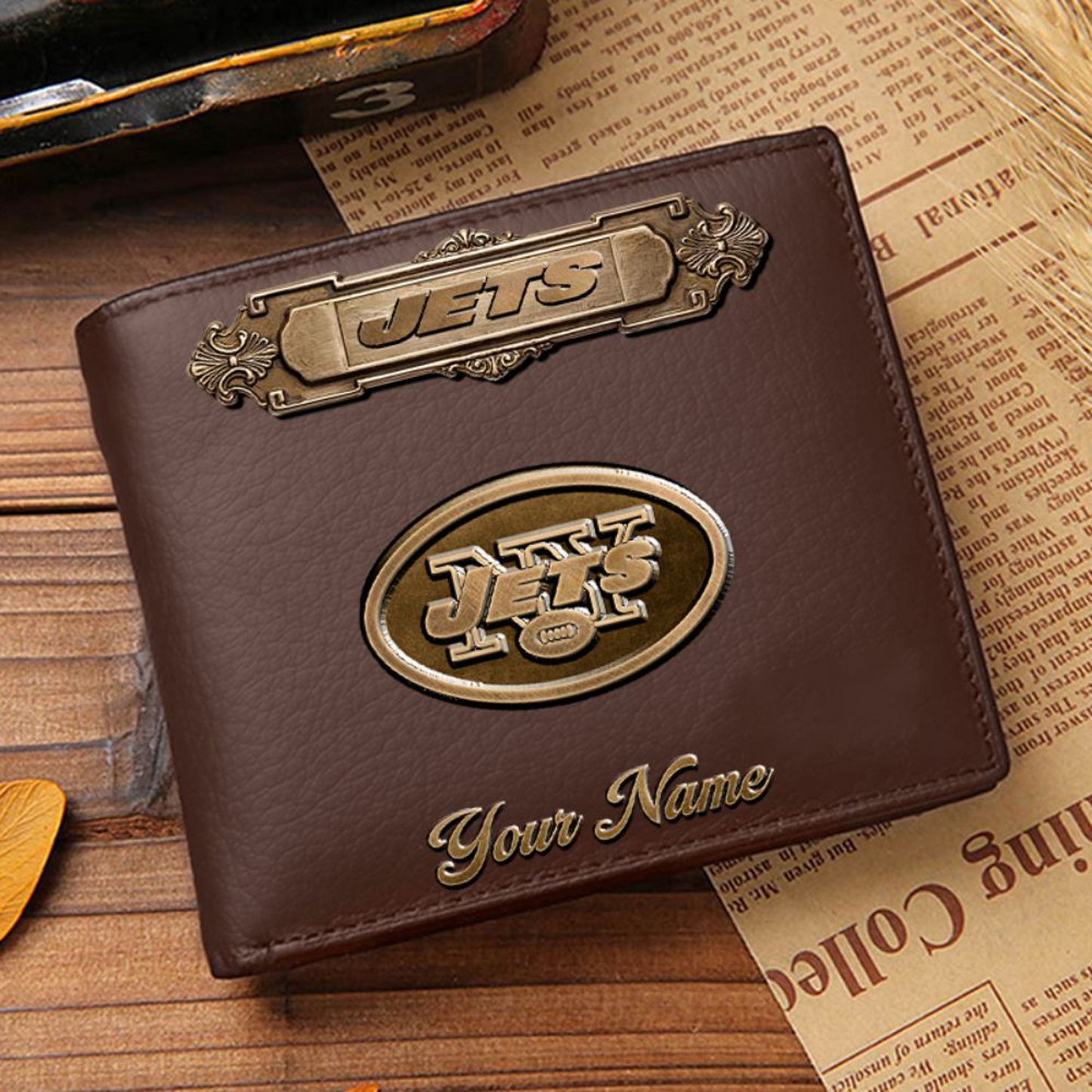 NYJ x NFL Premium Leather Wallet DatND DVT