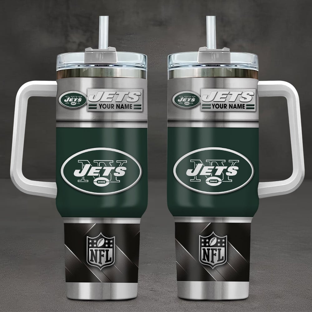 NYJ x NFL Stainless Steel Tumbler With Handle DDT HLPHUONG