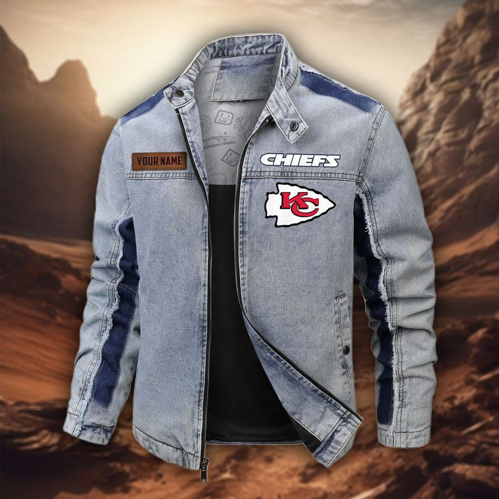 Personalized KCC Premium NFL Street Scar Denim Jacket DDT CTND