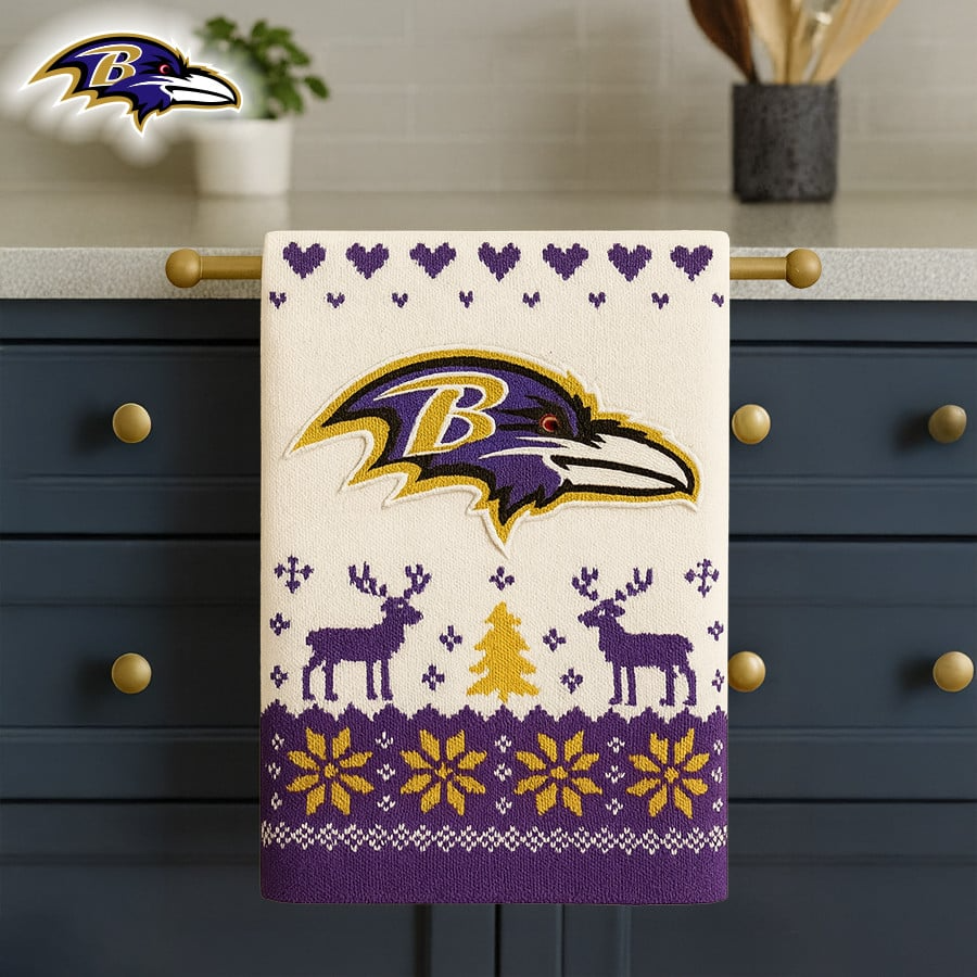 Premium NFL BAL Christmas Kitchen Towel V1 NMD TTV