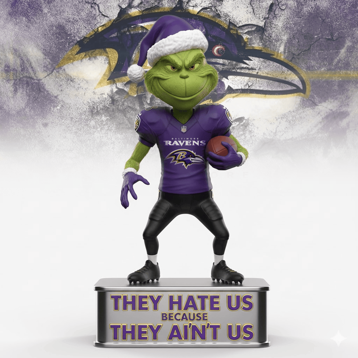 Premium NFL BR Christmas The Grinch Arcylic Plaque V1 NMD