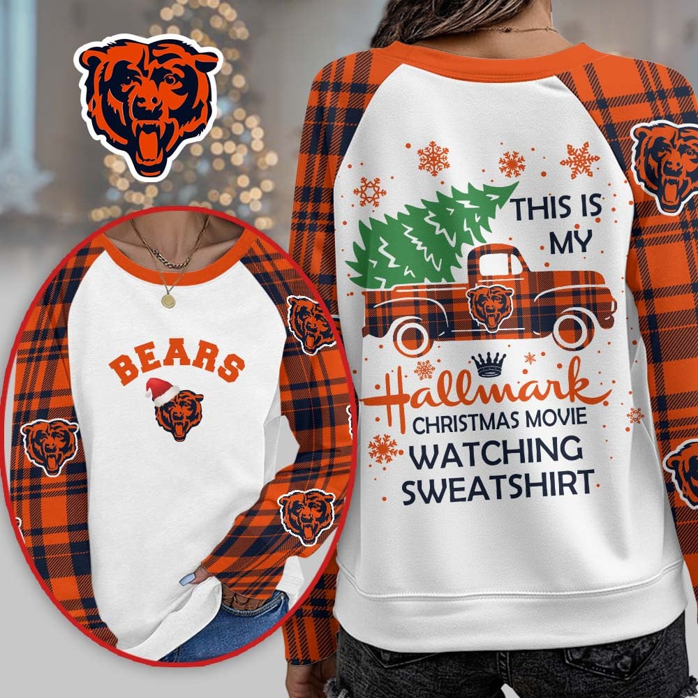 Premium NFL CHI Cozy Round Neck Raglan Sleeve Sweatshirt V1 NMD NHM