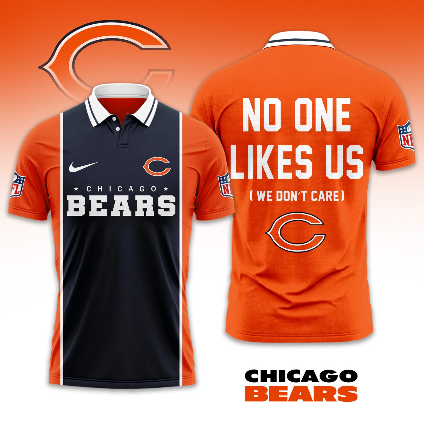 Premium NFL CHI No One Likes Us Polo Shirt V1 NMD 291025 TTV