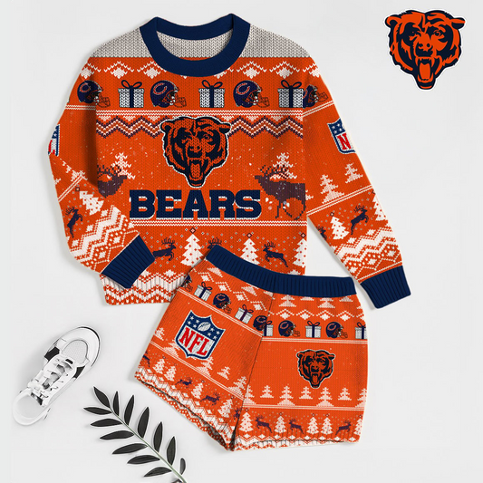 Premium NFL CHIHoliday Sweatshirt & Shorts Set V1 NMD TTV