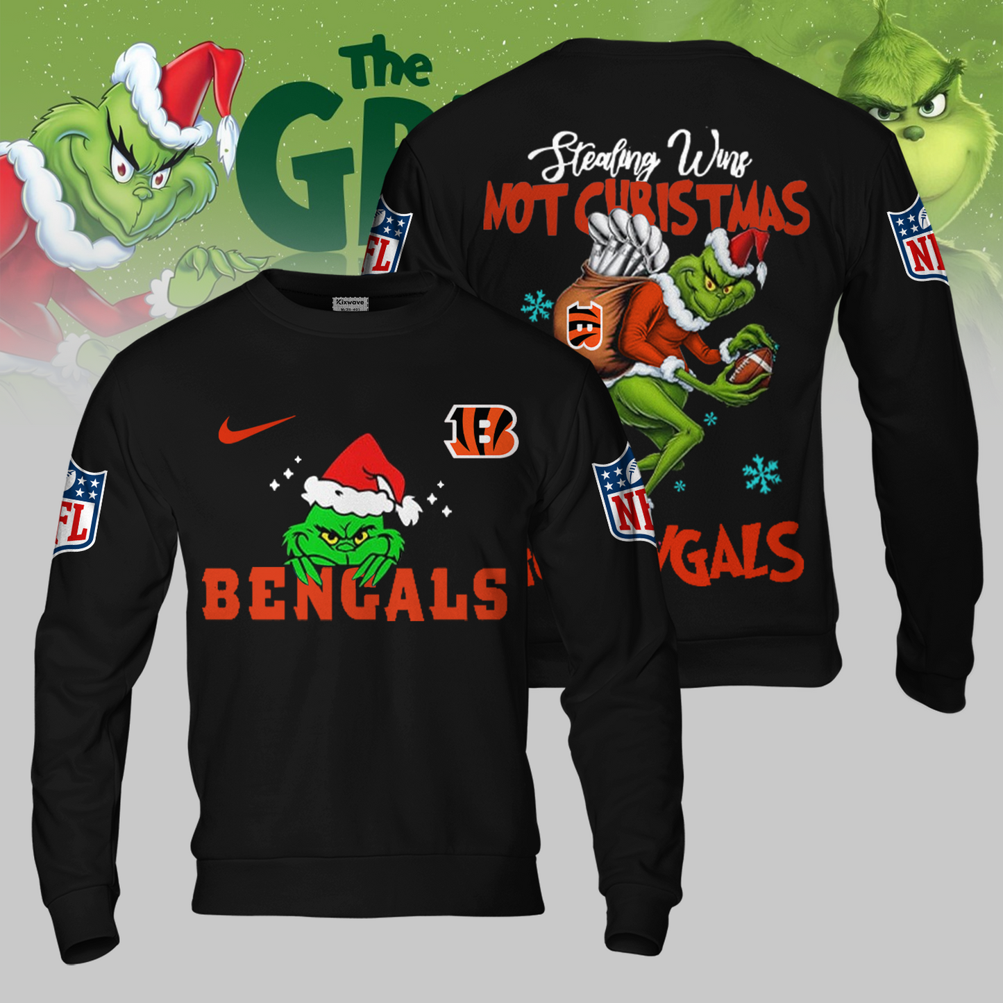 Premium NFL CIN x The Grinch Shirt V3 NMD TTV