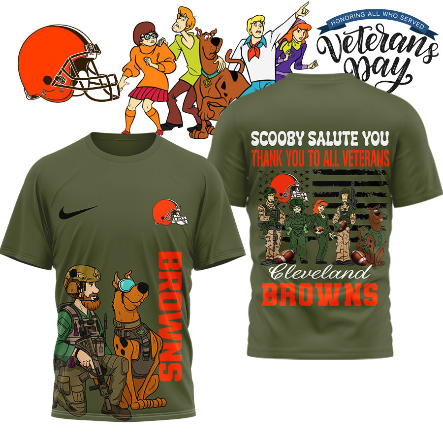 Premium NFL CLE x SCO Salute Veterans T-shirt V15 NMD NHM