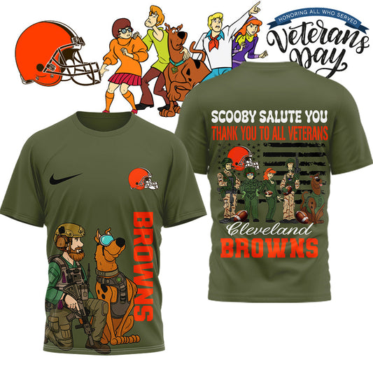 Premium NFL CLE x SCO Salute Veterans T-shirt V15 NMD NHM