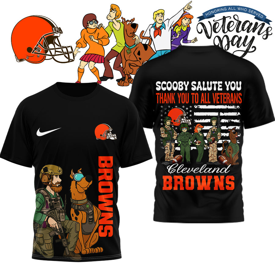 Premium NFL CLE x SCO Salute Veterans T-shirt V15 NMD NHM