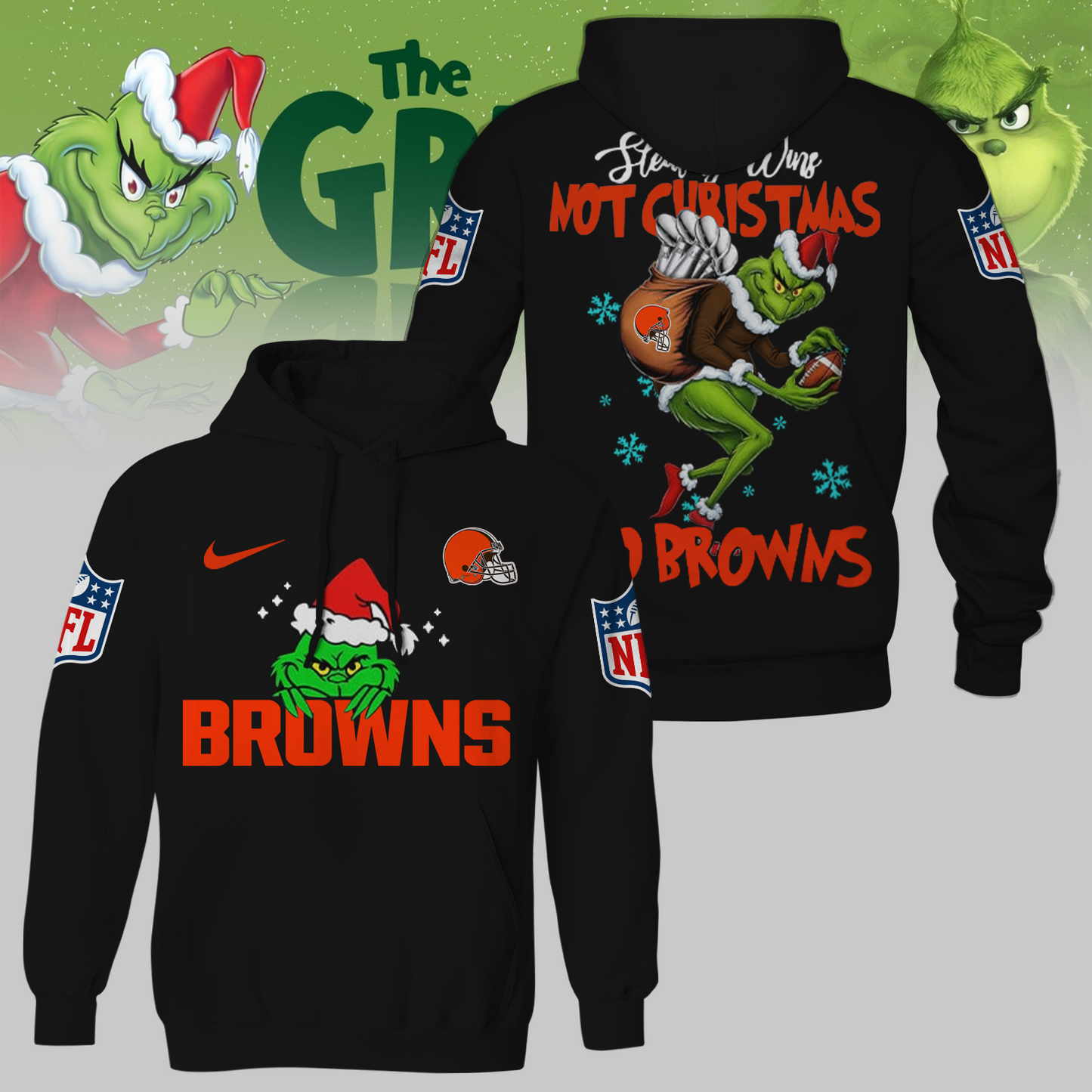 Premium NFL CLE x The Grinch Shirt V3 NMD TTV