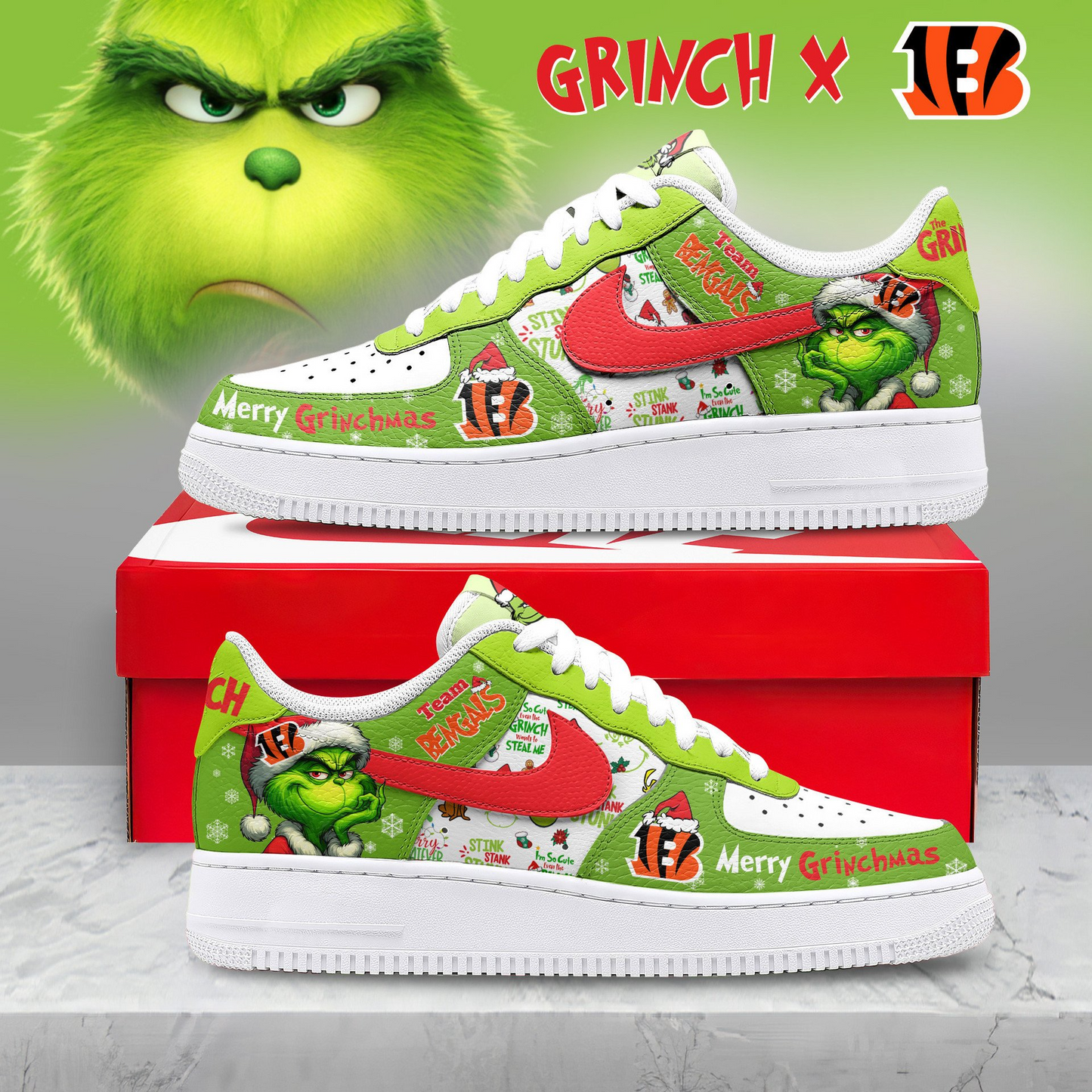 Premium NFL CNBG x The Grinch AF1 Sneaker V3 NMD NTL