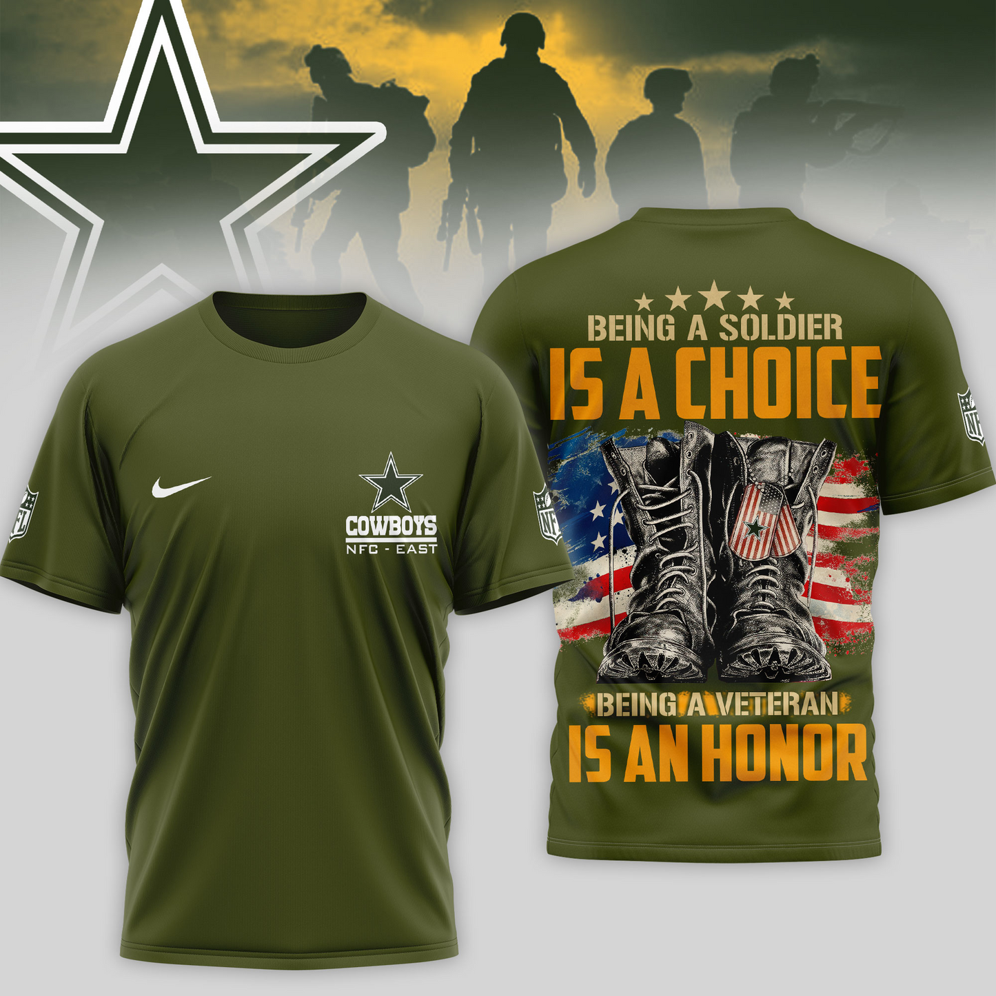 Premium NFL DAL Army Veteran Shirt V1 NMD 221025 TTV