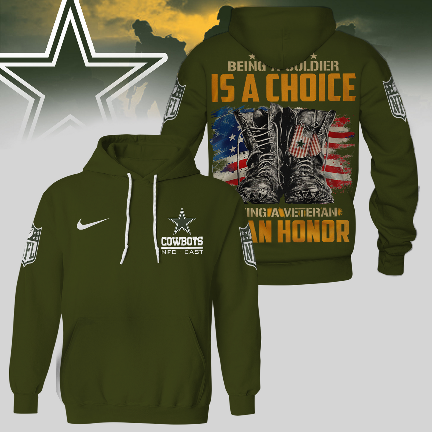 Premium NFL DAL Army Veteran Shirt V1 NMD 221025 TTV