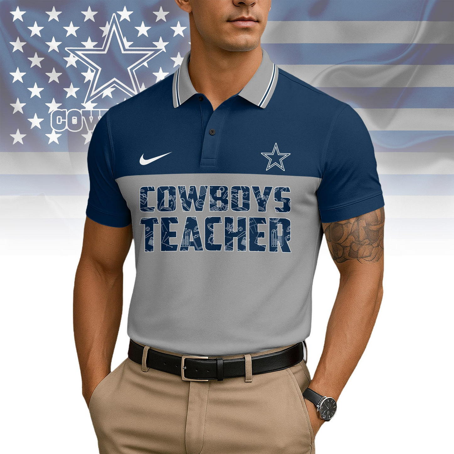 Premium NFL DAL Teacher Appreciation Polo Shirt V15 NMD TTV