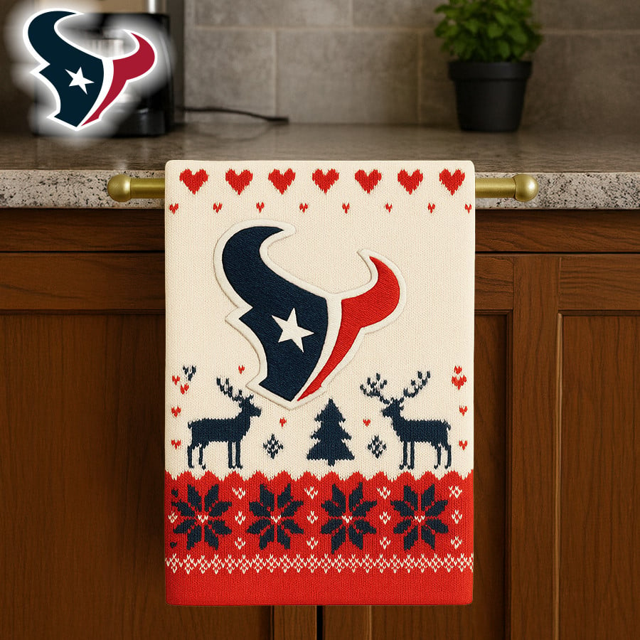 Premium NFL HOU Christmas Kitchen Towel V1 NMD TTV