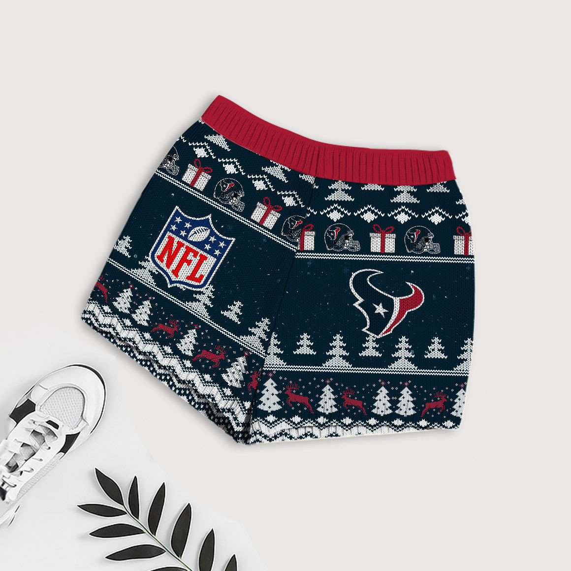 Premium NFL HOU Holiday Sweatshirt & Shorts Set V1 NMD TTV