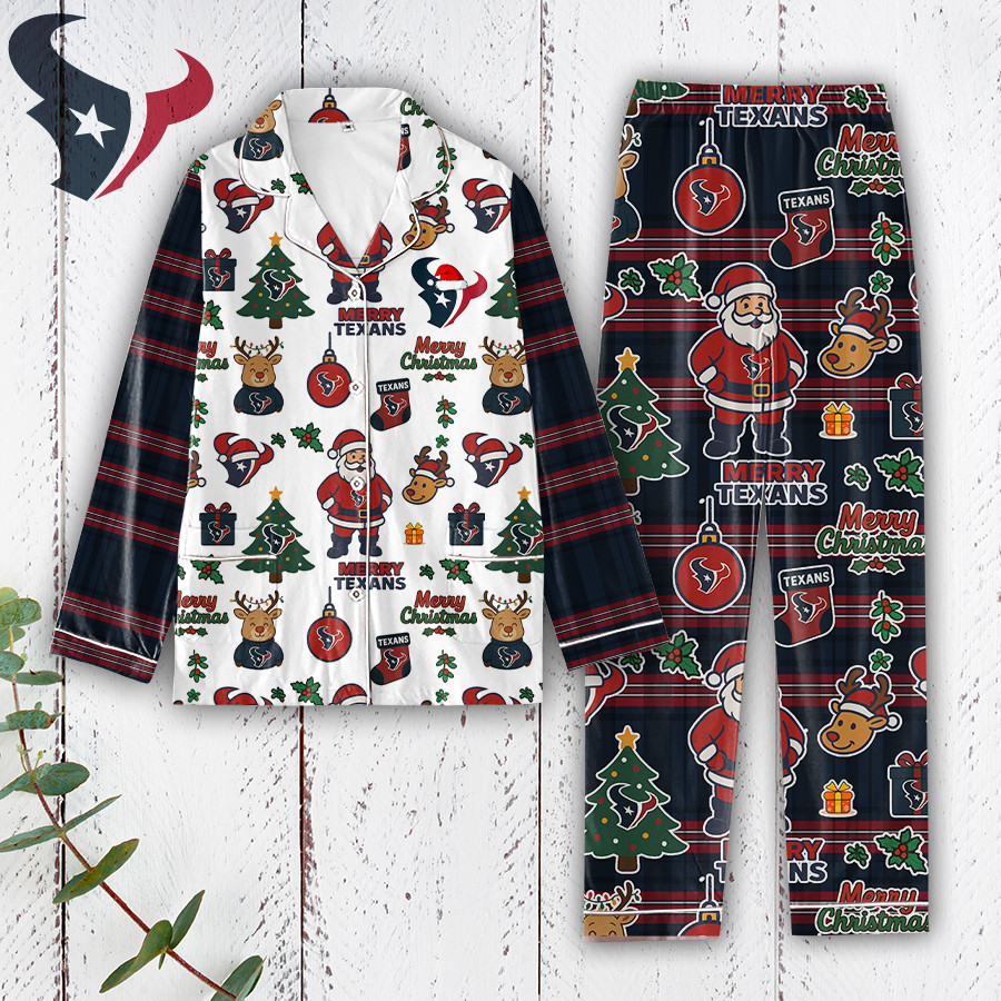 Premium NFL HOU Plaid Button Pajamas Set V1 NMD 291025 TTV