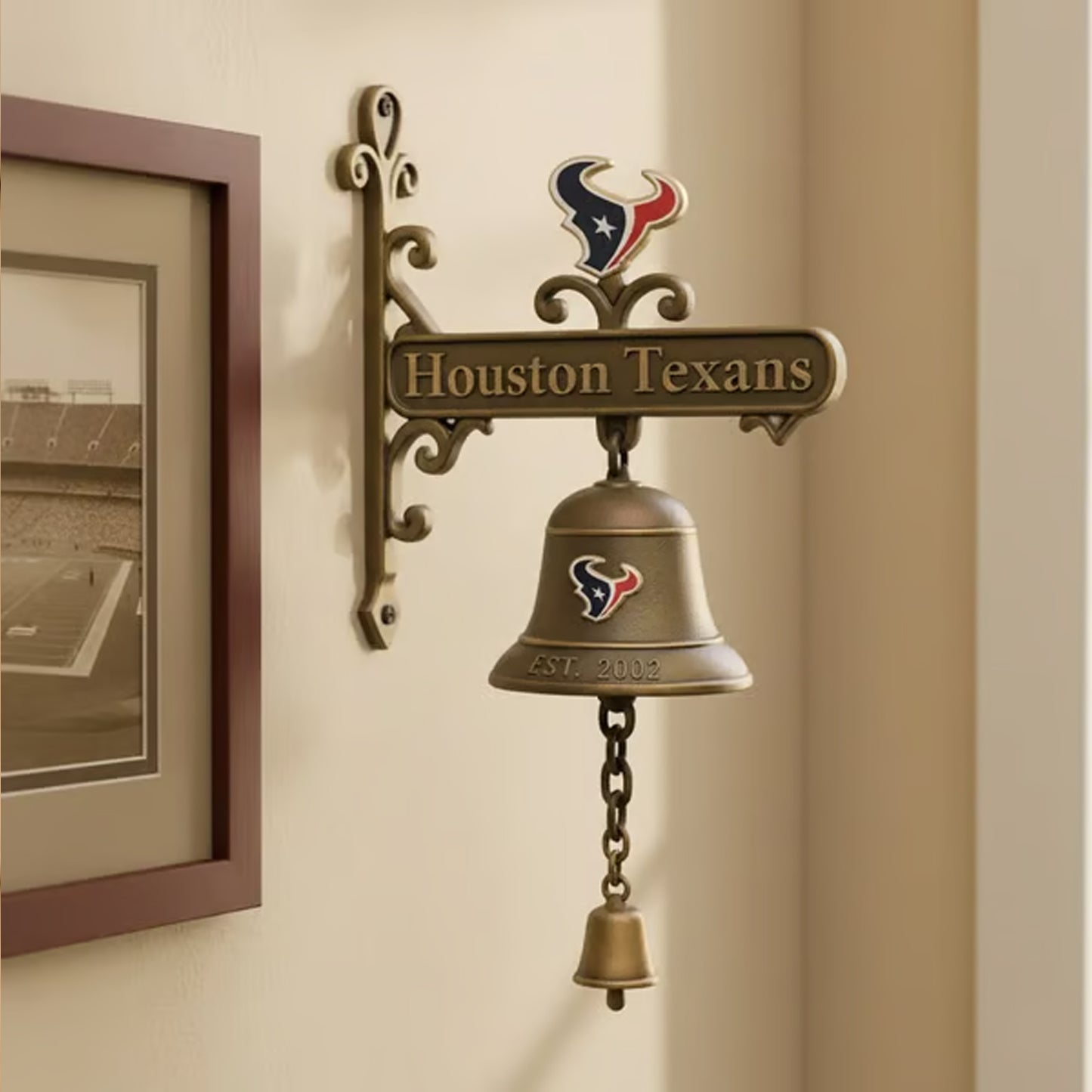 Premium NFL HOU Retro Wall-Mounted Metal Doorbell V1 NMD NHM