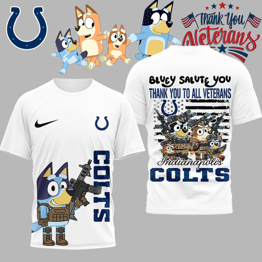 Premium NFL IND Bluey Salute Veterans T-shirt V2 NMD TTV