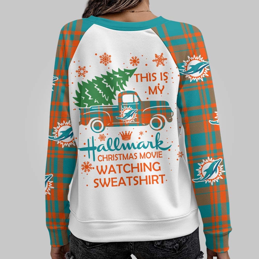 Premium NFL MIA Cozy Round Neck Raglan Sleeve Sweatshirt V1 NMD NHM