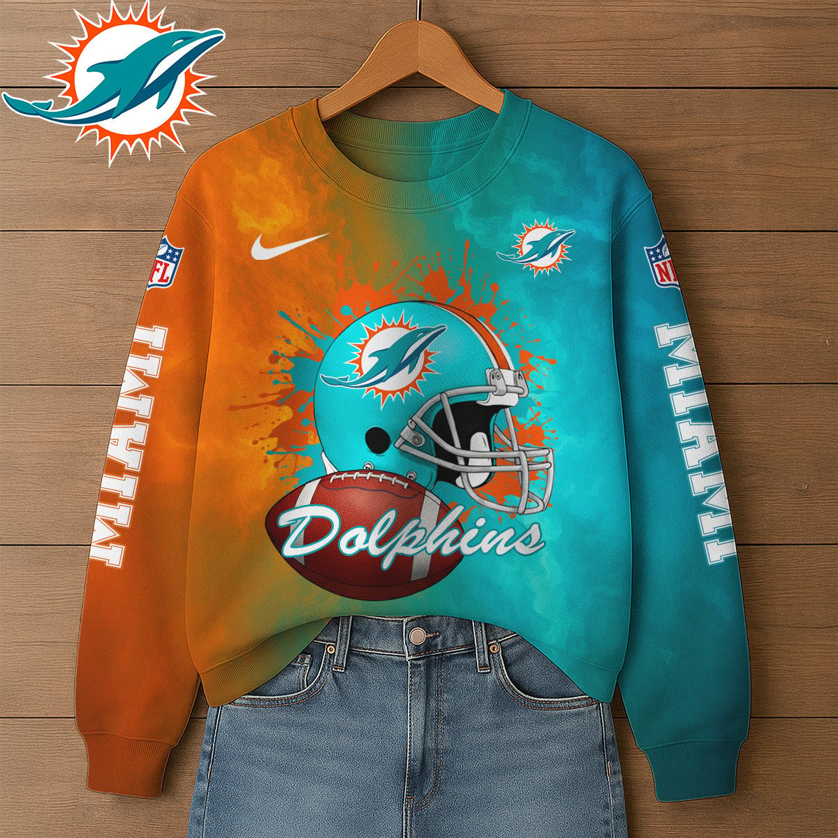 Premium NFL MIA Printed Sweatshirt V1 NMD TTV