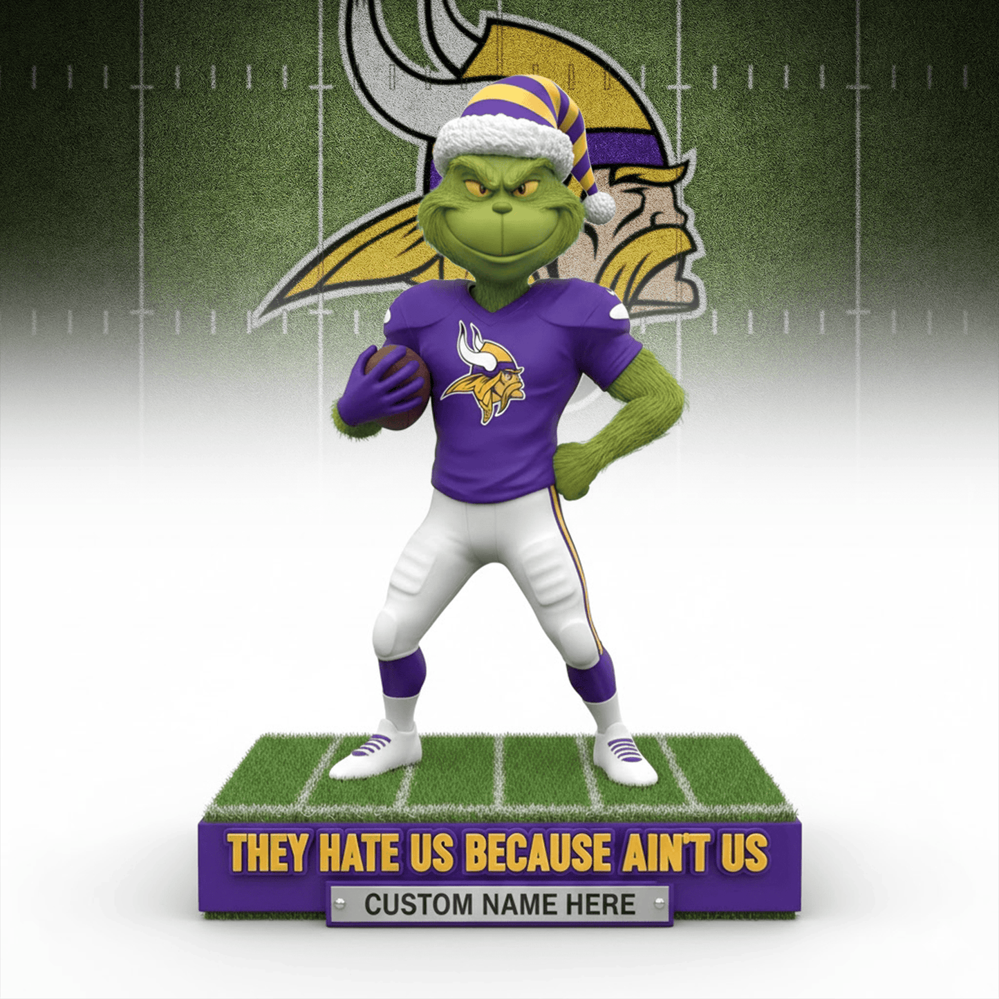 Premium NFL MIN Christmas The Grinch Arcylic Plaque V1 NMD