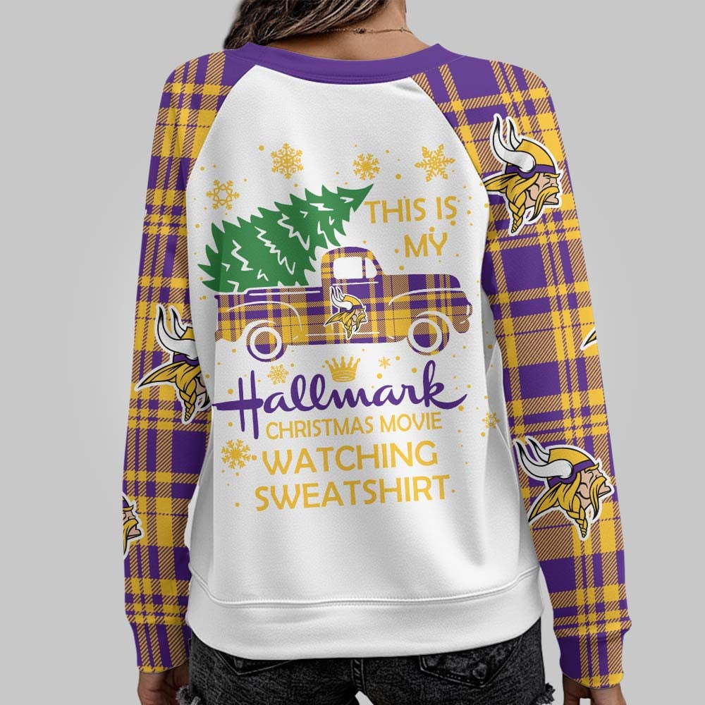 Premium NFL MIN Cozy Round Neck Raglan Sleeve Sweatshirt V1 NMD NHM