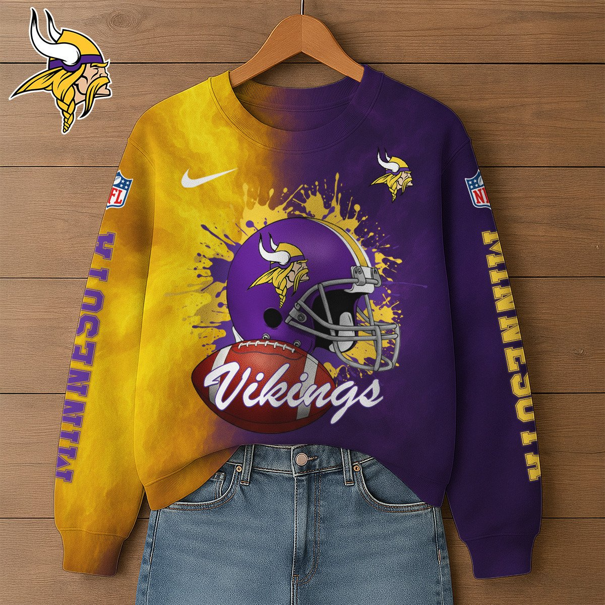 Premium NFL MIN Printed Sweatshirt V1 NMD TTV
