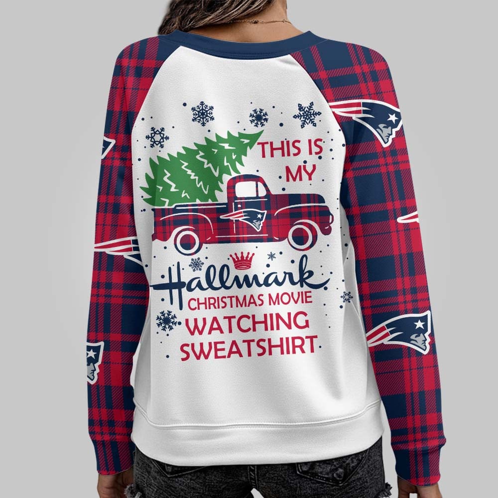Premium NFL NE Cozy Round Neck Raglan Sleeve Sweatshirt V1 NMD NHM