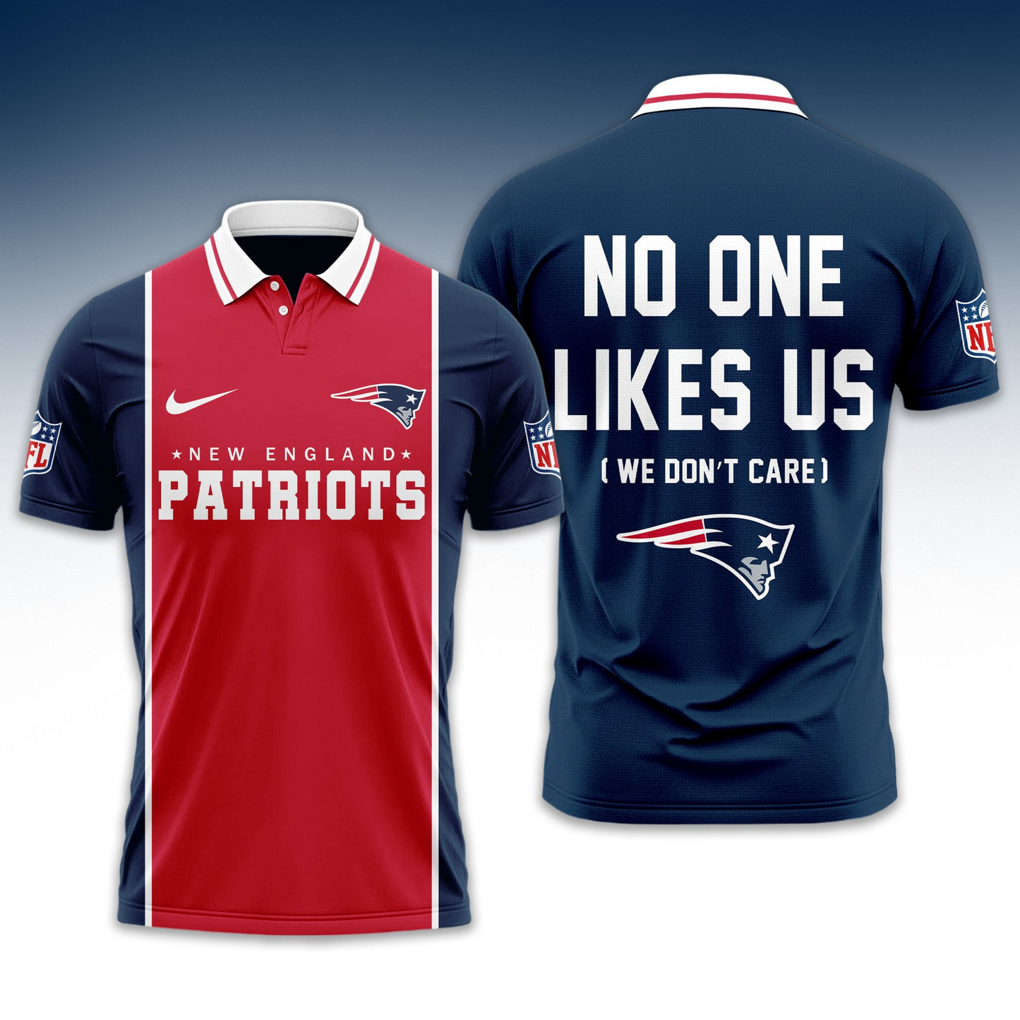 Premium NFL NE No One Likes Us Polo Shirt V1 NMD 291025 TTV