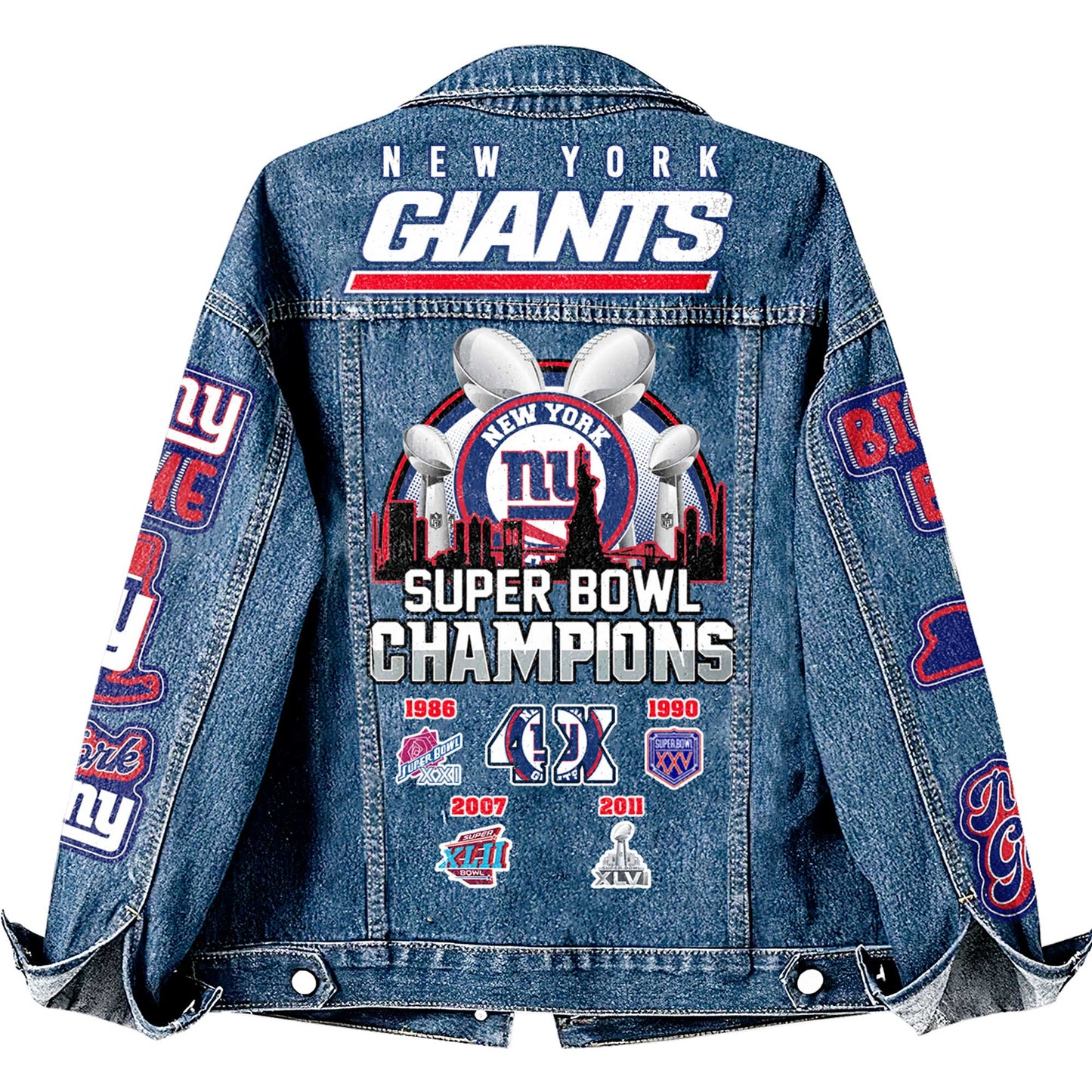 Premium NFL NYG Denim Jacket V1 NMD NHM