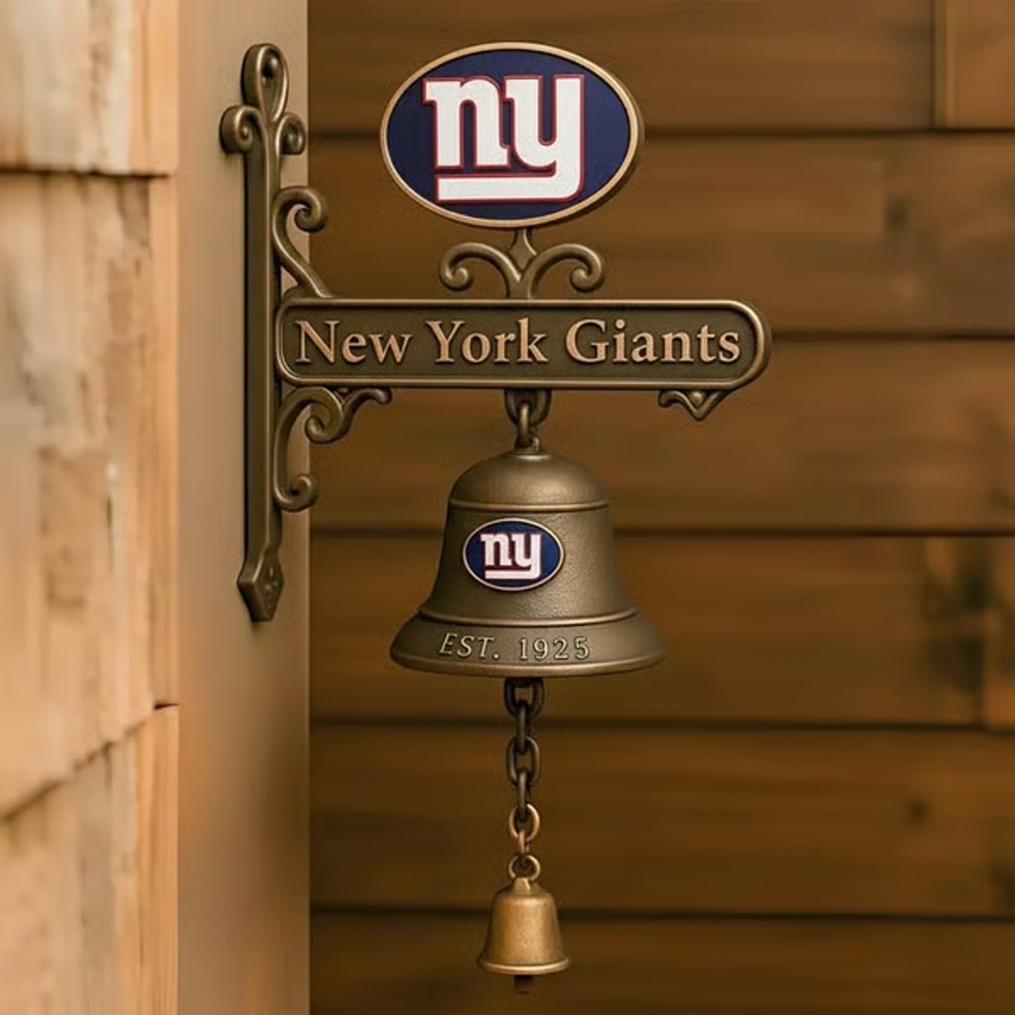 Premium NFL NYG Retro Wall-Mounted Metal Doorbell V1 NMD NHM