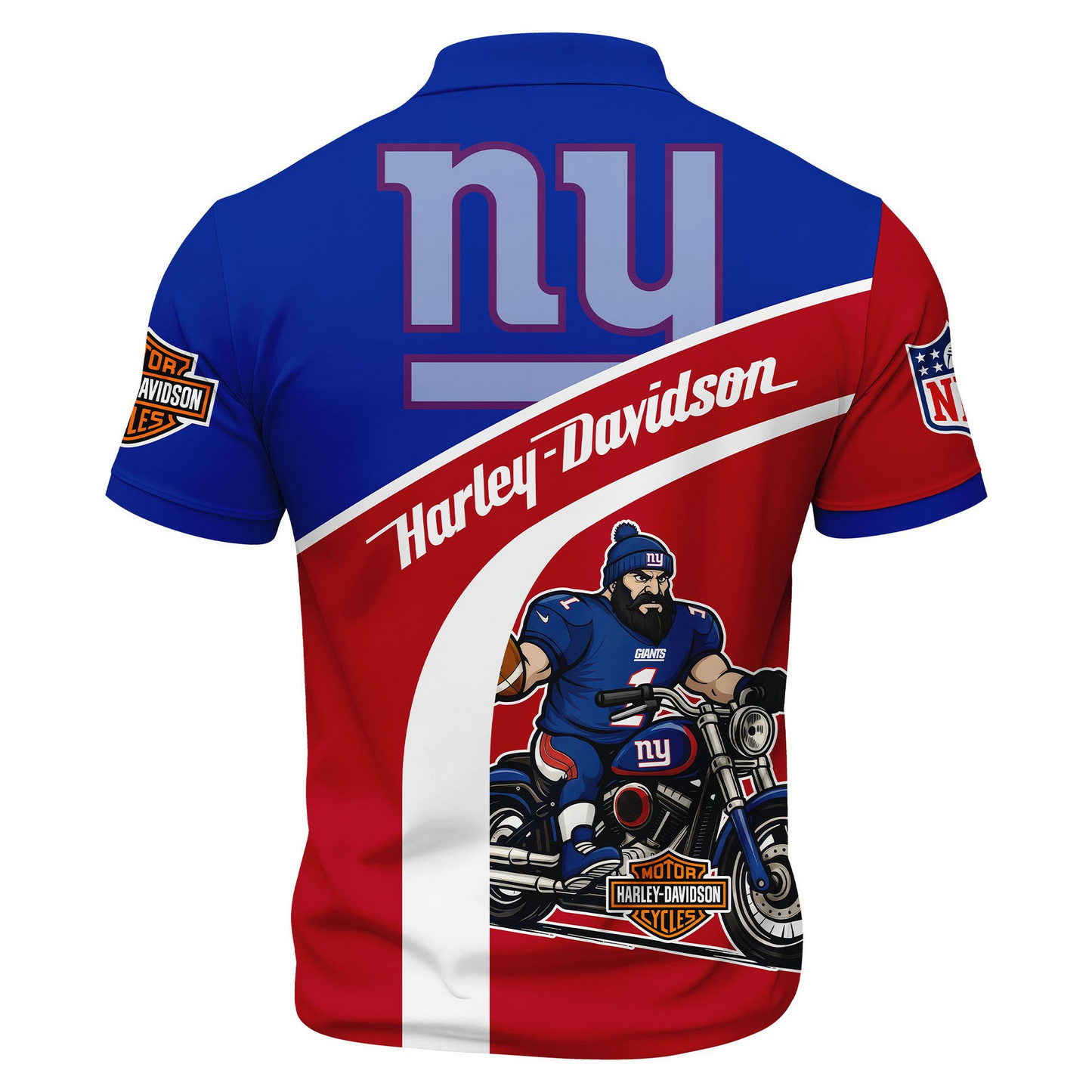 Premium NFL NYG x Harley-Davidson Polo Zipper Shirt V1 NMD TTV