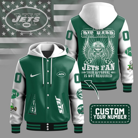 Premium NFL NYJ Die Hard Baseball Jacket V1 NMD TTV