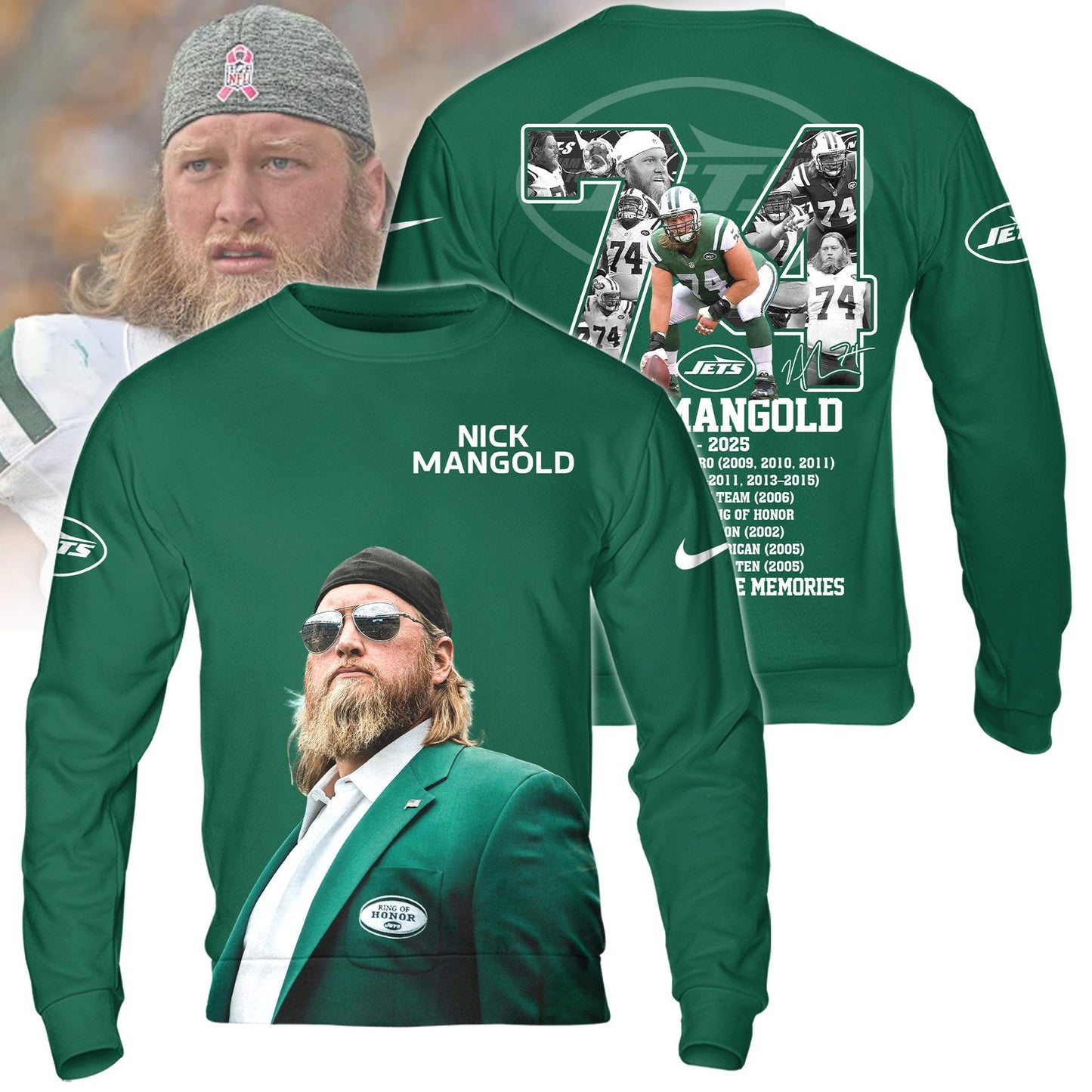 Premium NFL NYJ In Memory Of Nick Mangold T-shirt V3 NMD NHM