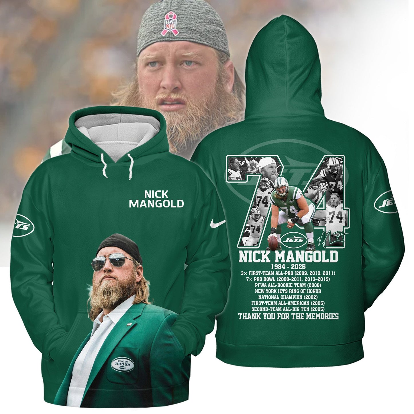 Premium NFL NYJ In Memory Of Nick Mangold T-shirt V3 NMD NHM