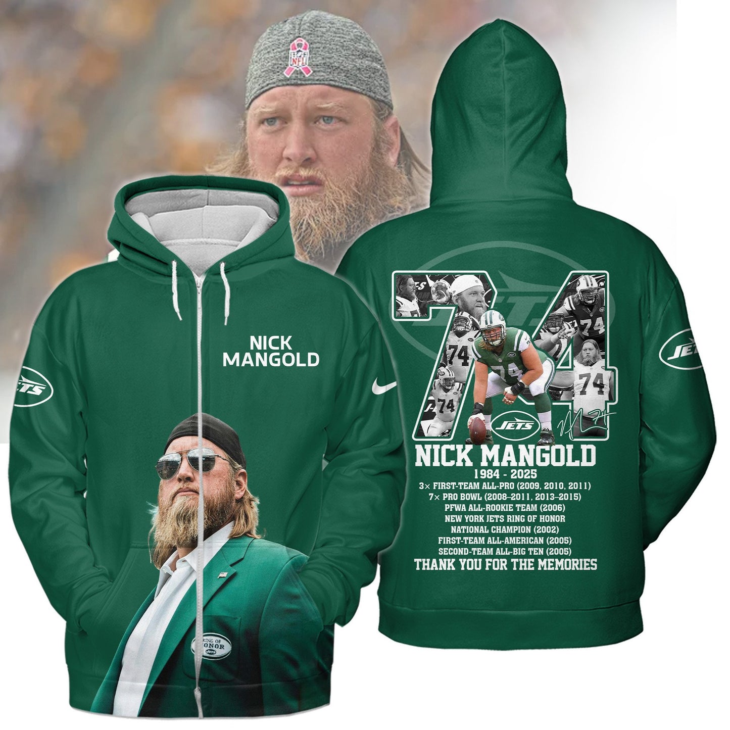 Premium NFL NYJ In Memory Of Nick Mangold T-shirt V3 NMD NHM