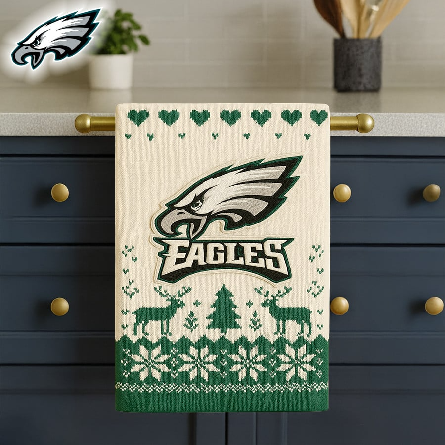 Premium NFL PHI Christmas Kitchen Towel V1 NMD TTV