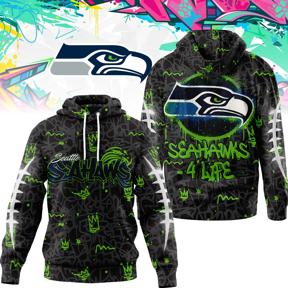 Premium NFL SEA Special Graffiti Hoodie V2 NMD  TTV